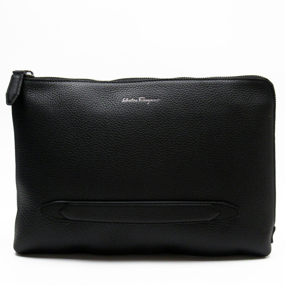 Salvatore Ferragamo clutch bag black leather